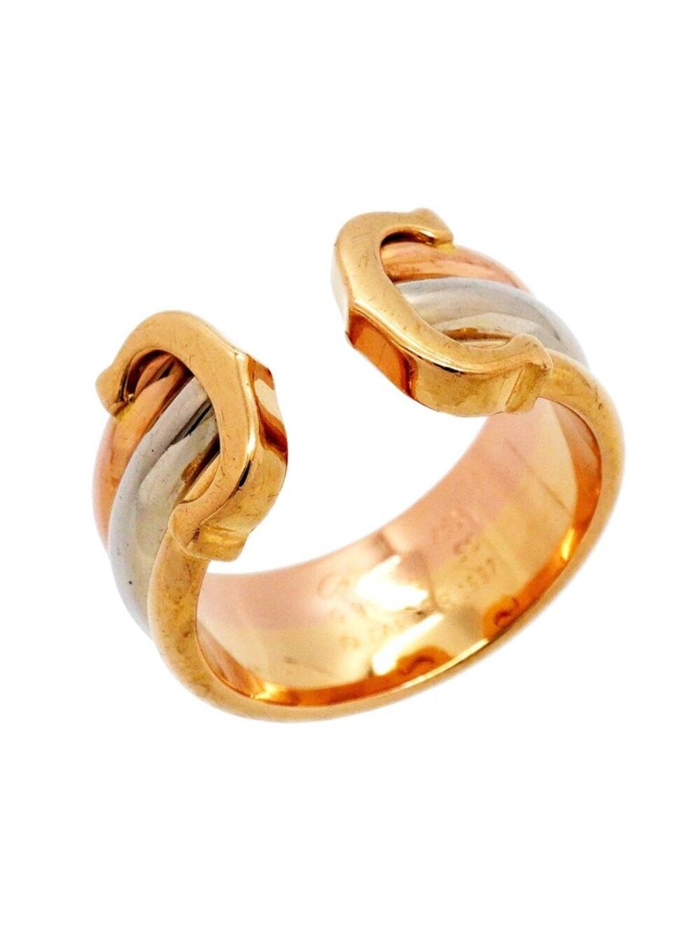 Cartier Ring 2C 18k Yellow Gold 18k White Pink